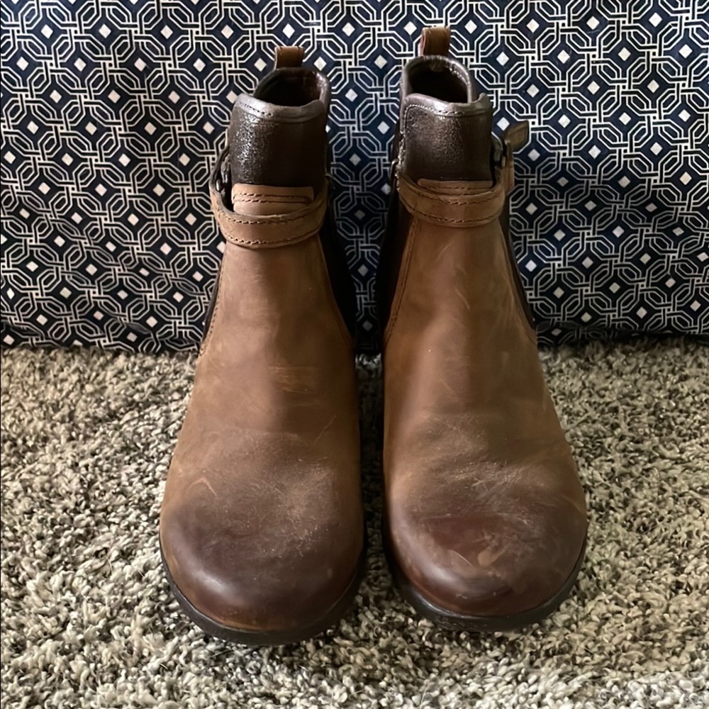 UGG Brown Ankle Booties with Wedge Heel - Picture 3 of 9